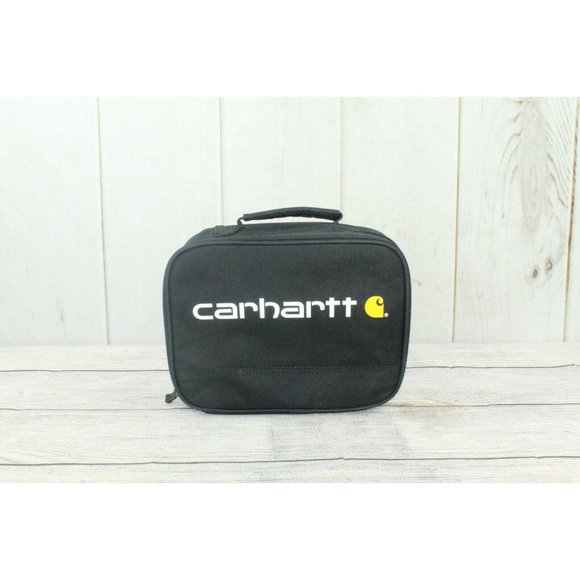Carhartt Black Polyester Water Repellent Insulated 4 Can Work School Lunch Bag - Picture 3 of 9
